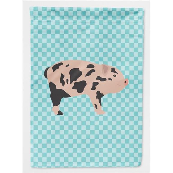 Mini Miniature Pig Blue Check Flag Canvas House