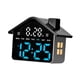 thumbnail image 4 of Reloj despertador electrónico con forma de casa, decoración para el hogar, ajuste de brillo y luz nocturna. luz azul, 4 of 9
