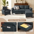 thumbnail image 4 of Pingliang Home Living Room Furniture Set,Sectional Sofa and Accent Chair,3 Seat L Shaped Couch with Reversible Storage Ottoman and Armchair, for Living Room Office Apartment Studio, 4 of 8