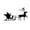 Black, variant on Christmas Holiday Santa’s Sleigh and Reindeer Vinyl Wall Art Decal - 20.8" x 40" Decoration Vinyl Sticker - Red