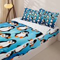thumbnail image 3 of Erosebridal Cartoon Animals Penguin Zipper Full Size Comforter Sets with Fitted Sheet and 2 Pillowcases,Cute Arctic Bird Zipper Bedding Set For Boys,Reversible,4-Piece, 3 of 7