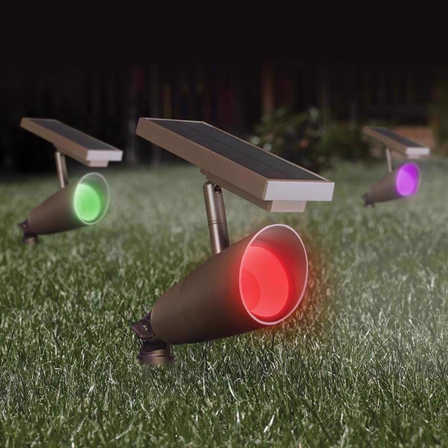 Feit OneSync Landscape Bronze Solar LED Spotlight Starter Kit, 2 Spotlights plus Remote