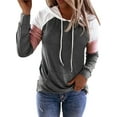 thumbnail image 1 of Niuer S-5XL Autumn Hooded Pullover Top for Women Patchwork Splicing Hoody Sweatshirt Casual Tracksuit with Big Pocket, 1 of 2
