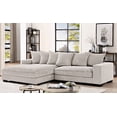 thumbnail image 2 of Luxe Oversized Two-Piece Right Facing Sectional Couches for Living Room - Ivory Corduroy, 102.4-Inch L Shaped with Chaise, 2 of 8