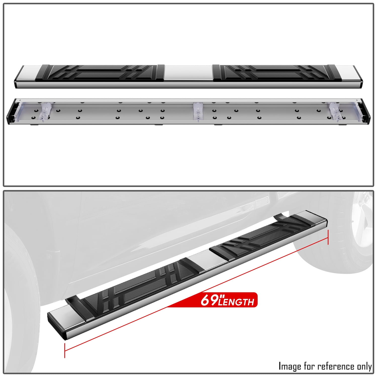 DNA Motoring 6.5" Side Step Nerf Bars Running Boards for 2009-2024 Dodge Ram 1500-3500 Regular Cab