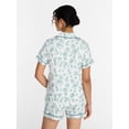 thumbnail image 4 of Joyspun Women's Dreamy Soft Collection Notch Collar Top and Shorts Pajama Set, 2-Piece, Sizes XS-3X, 4 of 6