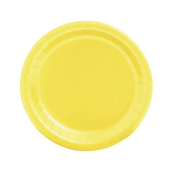 Fun Express 7-inch Paper Party Plates, Yellow, 24 Pieces