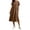 A Coffee, variant on Summer Dresses Dqueduo Women's Solid Casual Recessed Short Sleeve Round-Neck Dress Coffee XXL