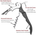 thumbnail image 3 of Aspire 60 PCS Double Hinged Corkscrew w/ Foil Cutter, Waiters Wine Bottle Opener - Black, 3 of 6