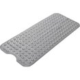 thumbnail image 1 of Alfombrilla de baño antideslizante de 40 x 17 pulgadas con ventosas y orificios de drenaje, lavable a máquina, color gris, 1 of 5