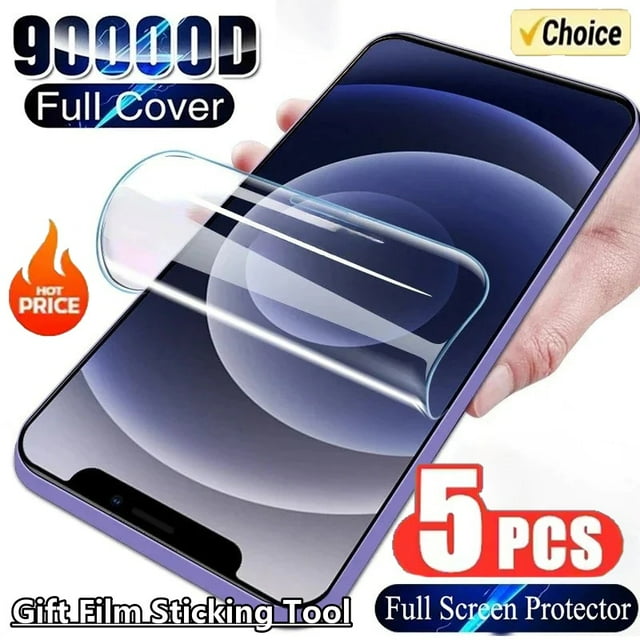 5Pcs Full Cover Hydrogel Film For iPhone 13 12 11 14 15 16 Pro Max Screen Protector For iPhone 16 PRO XR XS MAX 15 Plus 13Mini 