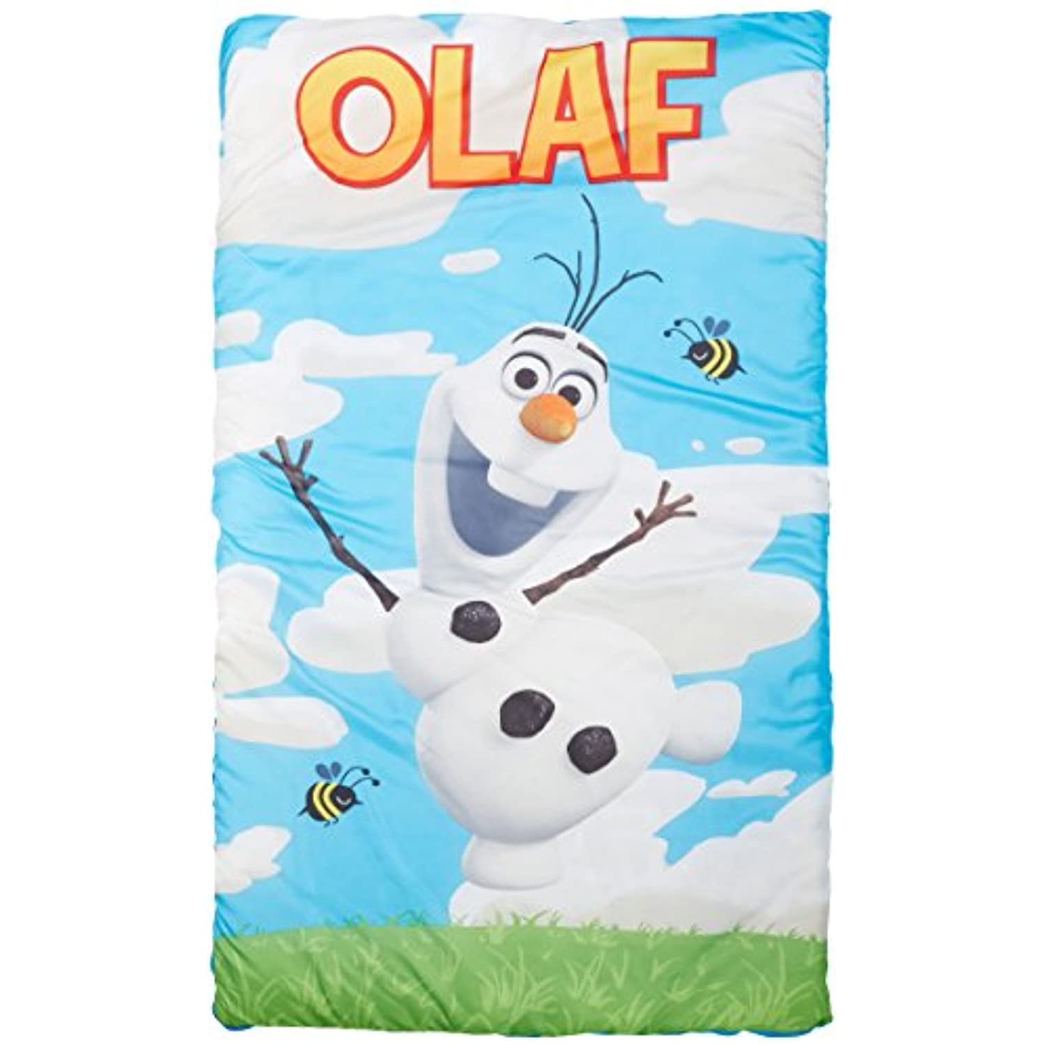Bonus Backpack with Straps Light Blue/White Disney Frozen Olaf Quilted Slumber Bag 