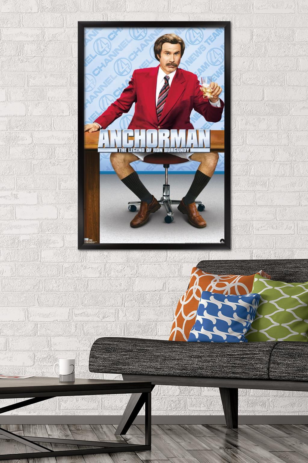 Anchorman - One Sheet Wall Poster, 22.375" x 34", Framed
