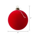 thumbnail image 7 of Bright Red Flocked Ball Christmas Ornaments, 4 Count, 7 of 7