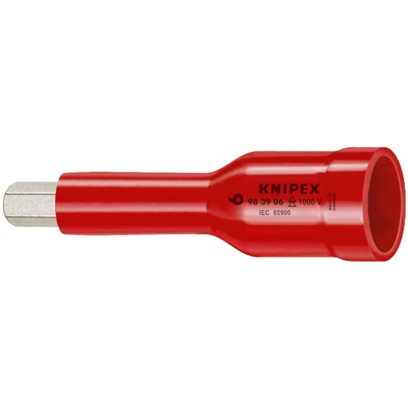 KNIPEX 98 39 06 Cubos hexagonales, para tornillos de cabeza con hexágono interior Con cuadradillo interno 3/8" 75 mm