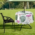 thumbnail image 7 of Coolnut 60" Flamingo Round Tablecloth, Waterproof Spillproof Polyester Fabric Table Cover with Zipper Umbrella Hole for Outdoor Patio Garden Dining Party, 7 of 7