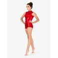 thumbnail image 4 of Womens Mock Neck Metallic Tank Leotard, 4 of 14