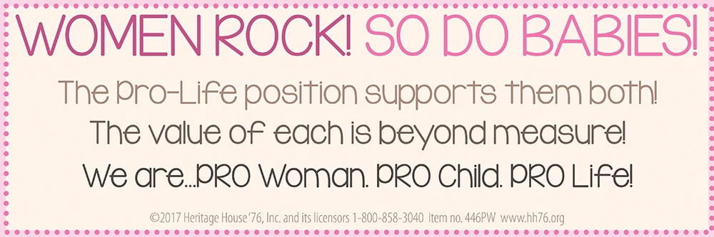 Pro Women. Pro-Child. Pro-Life. Pro-Life Bookmark (Pack of 100)
