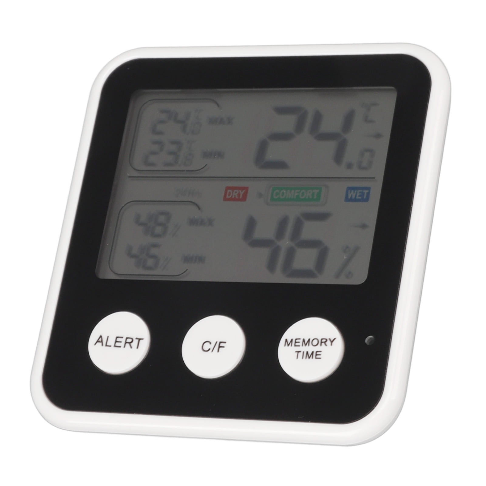 Digital Hygrometer, Room Thermometer 3.7in LCD 3 Button Control Smart