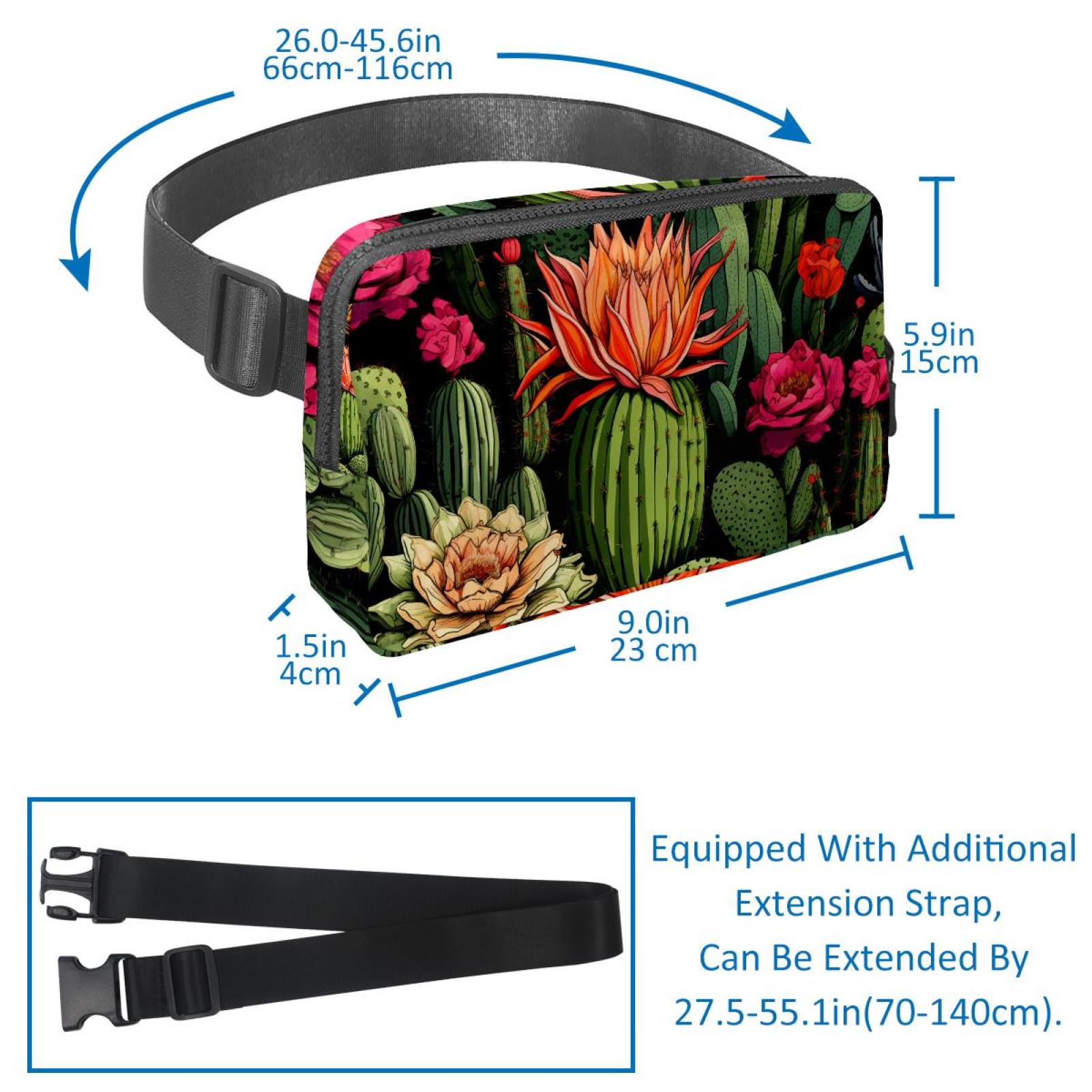 Cactus Lightweight Adjustable Running Belt Bag Fanny Pack Waist Pack with Extension Strap Unisex