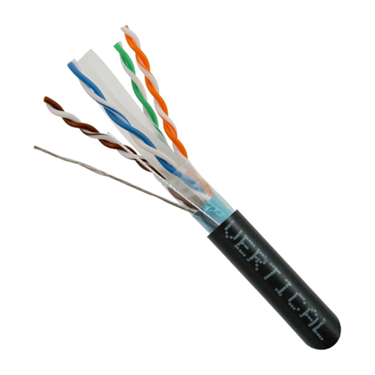Vertical Cable 064 Series 1000ft Cat6A Shielded Solid Network Cable - Black