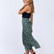 thumbnail image 3 of Falda midi con estampado de leopardo Falda midi de gasa con cremallera lateral y cintura alta para dama Chica Fiesta de citas Verde oscuro M, 3 of 6