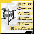 thumbnail image 2 of Soporte Para Pantalla Tv Bloosom  Televisión Pantallas, Soporte Tv Pared 40 50 55 65 75 Pulgadas Negro, 2 of 4