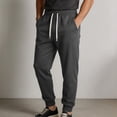 thumbnail image 2 of asjyhkr Mens Sweatpants Athletic Workout Joggers Stretchy Waist Chino Drawstring Dailywear Casual Pants with Pockets(Medium,Dark Gray), 2 of 8