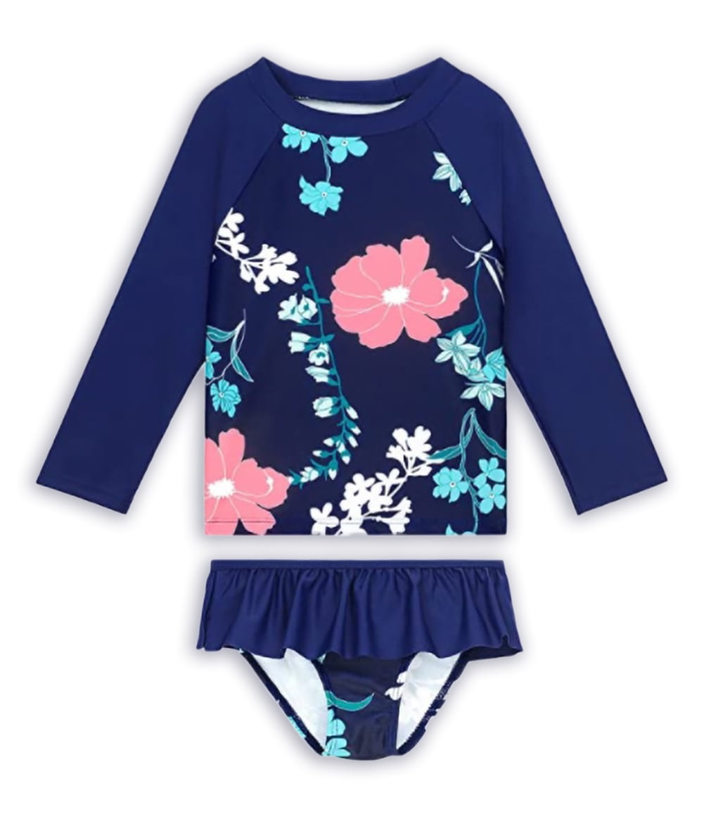 GYRATEDREAM 17T Girls'Long Sleeve Rashguard UPF 50+ Two Piece Swimsuit