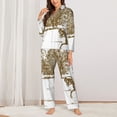 thumbnail image 2 of Wukai Horse Rider In Field Print Women's Pajama Set,PJ Set,Lounge Sets For Women Soft Long Sleeve Sleepwear Comfort and Style-Large, 2 of 7