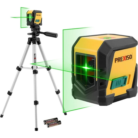 PREXISO 65Ft Self Leveling Laser Level Cross Line Laser Level GreenLine w/Tripod