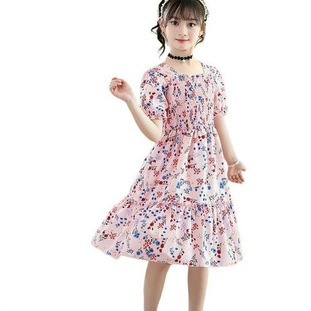 Robes pour Adolescentes Tenue de Fête d'Été Mode Robe Vêtements pour Enfants Robe Fille Vêtements Taille 13-14