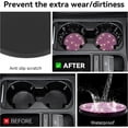 thumbnail image 5 of LQQBOX 2 Pcs Pink Car Cup Holder Coaster, Fashion Anti-Slip Shockproof Universal Vehicle Cup Holders Coasters Insert Bling Crystal Rhinestone Auto Automotive Interior Accessories for Women, 5 of 7