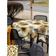 thumbnail image 5 of Outdoor Tablecloth with Umbrella Hole for Patio/Picnic/Party/Camping, Vintage Sunflowers Waterproof Table Cloth Square Cover Washable, Farmhouse Floral Blossom Watercolor (54"x 54"), 5 of 8