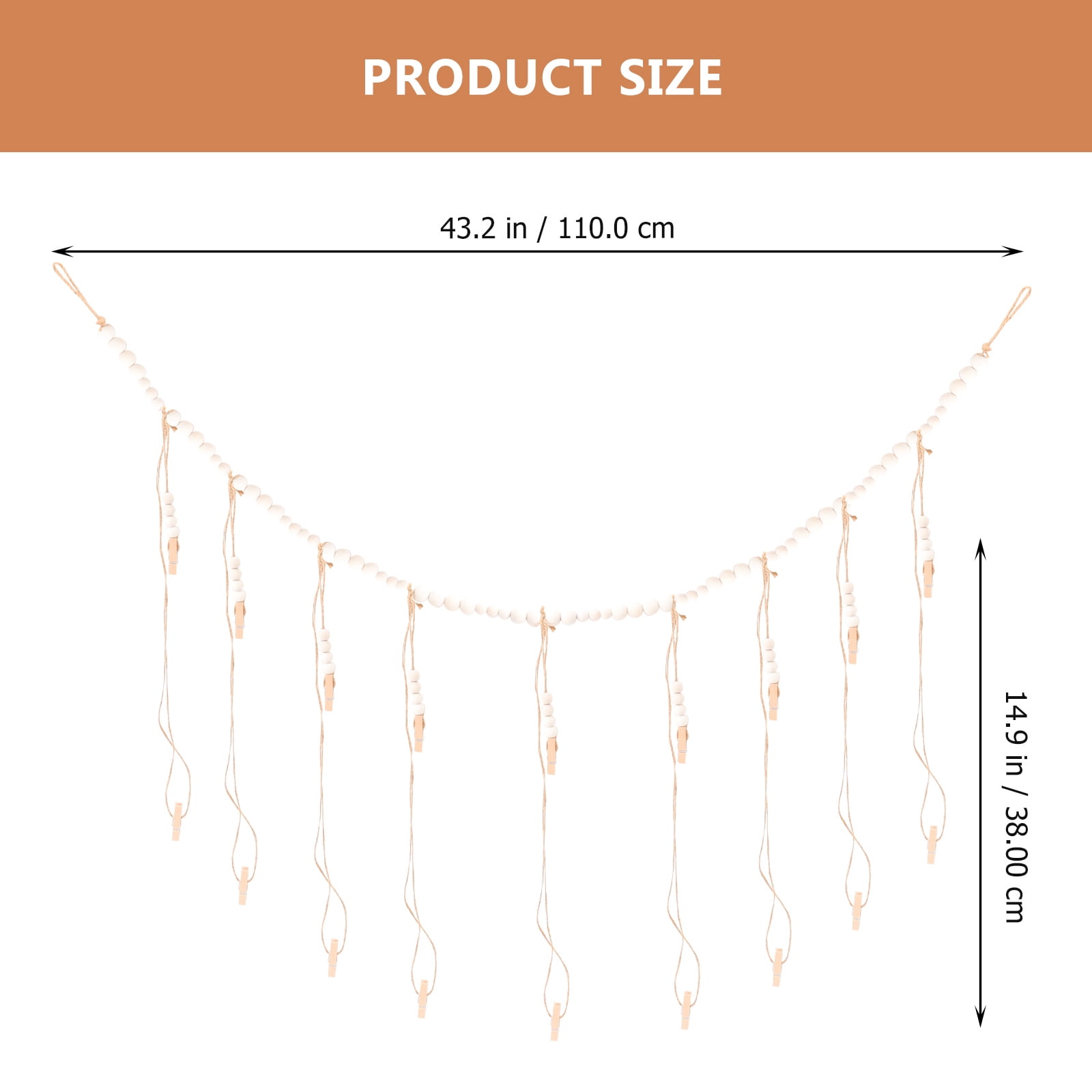 Bead String Photo Storage Home Decor Picture Clips Wall Hanging Fringe Garland Wall Photo Display Beads Wall Hanging