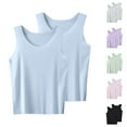 thumbnail image 5 of ZACPNCV Girls Tank Tops Kids Toddler Solid Sleeveless Undershirt Girls Dance Tops Cotton Basic Undershirts Athletic T-Shirts Pink 14-15 Years, 5 of 5