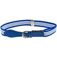 thumbnail image 2 of Kids Elastic Adjustable Belt with Leather Closure - Royal Striped With Royal Leather, 2 of 4