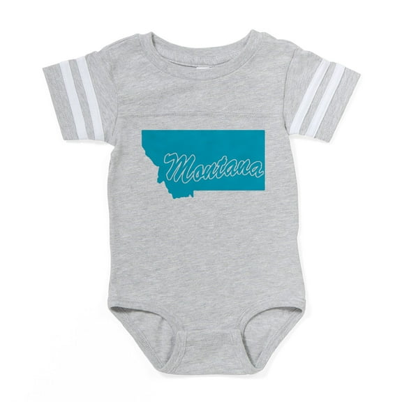 CafePress - 3 Montana - Cute Infant Baby Football Bodysuit