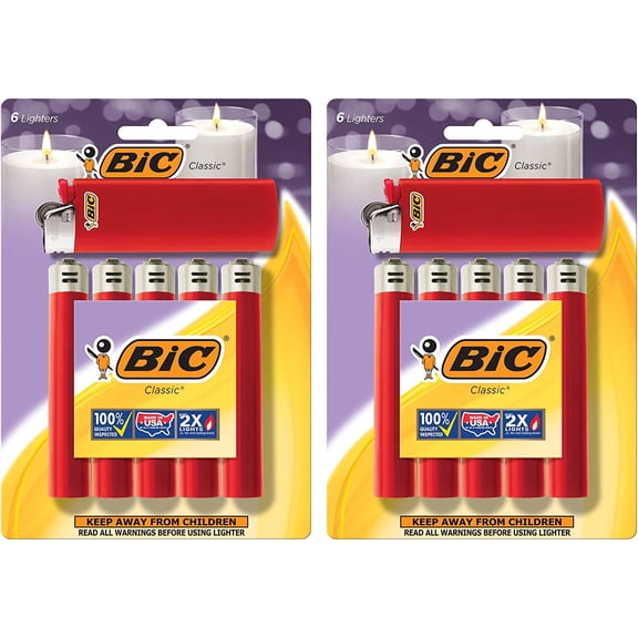 Classic Maxi Pocket Lighter, Red, 12-Pack (Packaging May Vary)
