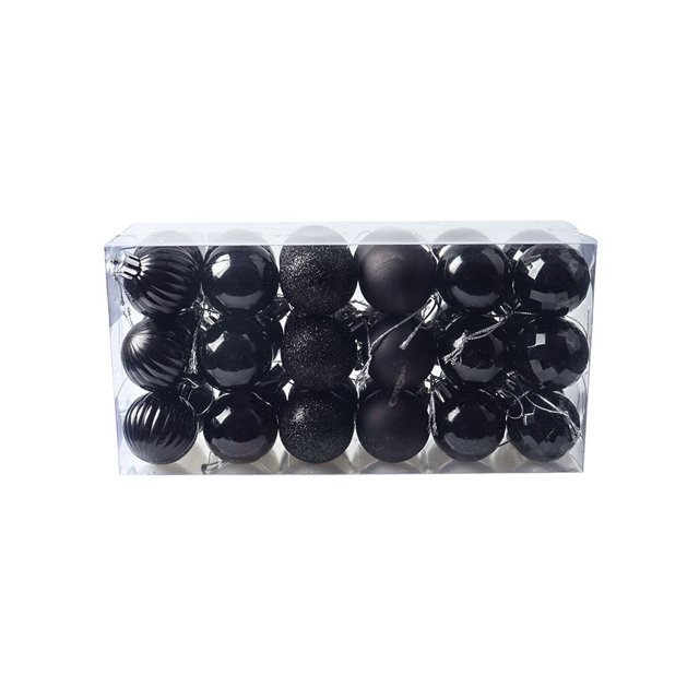 Injueey 36 piezas interior pared techo Navidad adorno hogar Hotel apartamento árbol colgante vacaciones Festival decoración ornamento Kits de decoración para fiestas Negro Injueey HA071347-16B