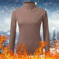 thumbnail image 2 of Aayomet Long Sleeve Thermal Shirts For Women Crew Neck Lined Thermal Tank Tops Vest Winter Tops Thermal Underwear Slim Tops With Button Thermal Mens Underwear Top,C L, 2 of 5