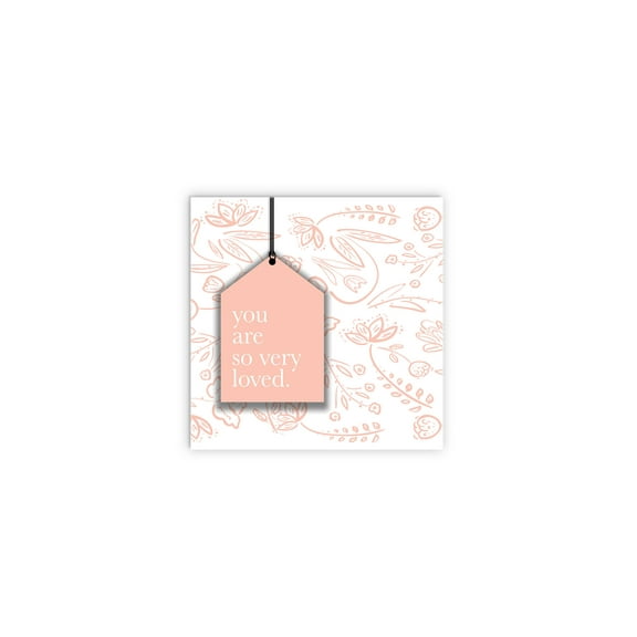You Are So Very Loved Peach Tag Floral 12 x 12 Wood Wall Sign Plaque