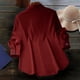 thumbnail image 5 of Camisa Informal de Moda para Mujer, con Botones, Cuello , Blusas Holgadas y Regulares, Blusas de Otoño Rojo XXL, 5 of 7