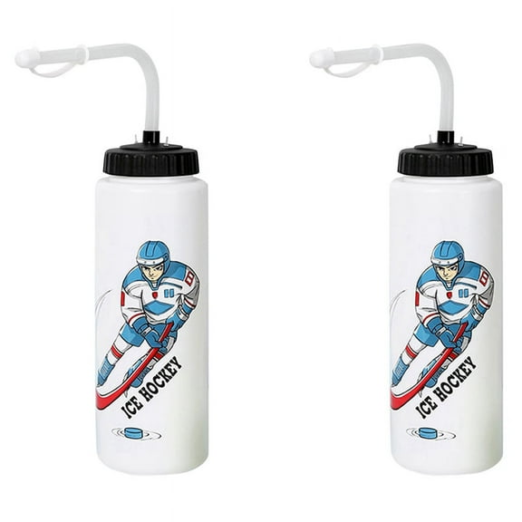 2X 1000ML Ice Hockey Water Bottle Portable High Capacity Football Bottle Classic Design Sports Bottle B