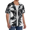 thumbnail image 2 of Daiia Abstract Eagle Ink Men's Linen Shirts Short Sleeve Casual Shirts Button Down Shirt for Men Beach Summer Wedding Shirt-Large, 2 of 6