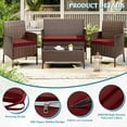 thumbnail image 3 of Kimunuk 3 Pcs Outdoor Cushion Covers, Waterproof Patio Seat Cushions Replacement Slipcovers for Wicker Rattan Conversation Furniture Set, Burgundy, 3 of 6