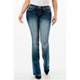 thumbnail image 2 of Grace in LA Women's Cross Embroidered Rhinestones Stretch Bootcut Jeans (25, Blue), 2 of 3