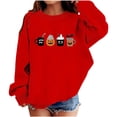 thumbnail image 2 of HAOTAGS Girls Halloween Long Sleeve Sweatshirt — Soft Round Neck Long Sleeve Pullover Hoodie Red Size 13, 2 of 6