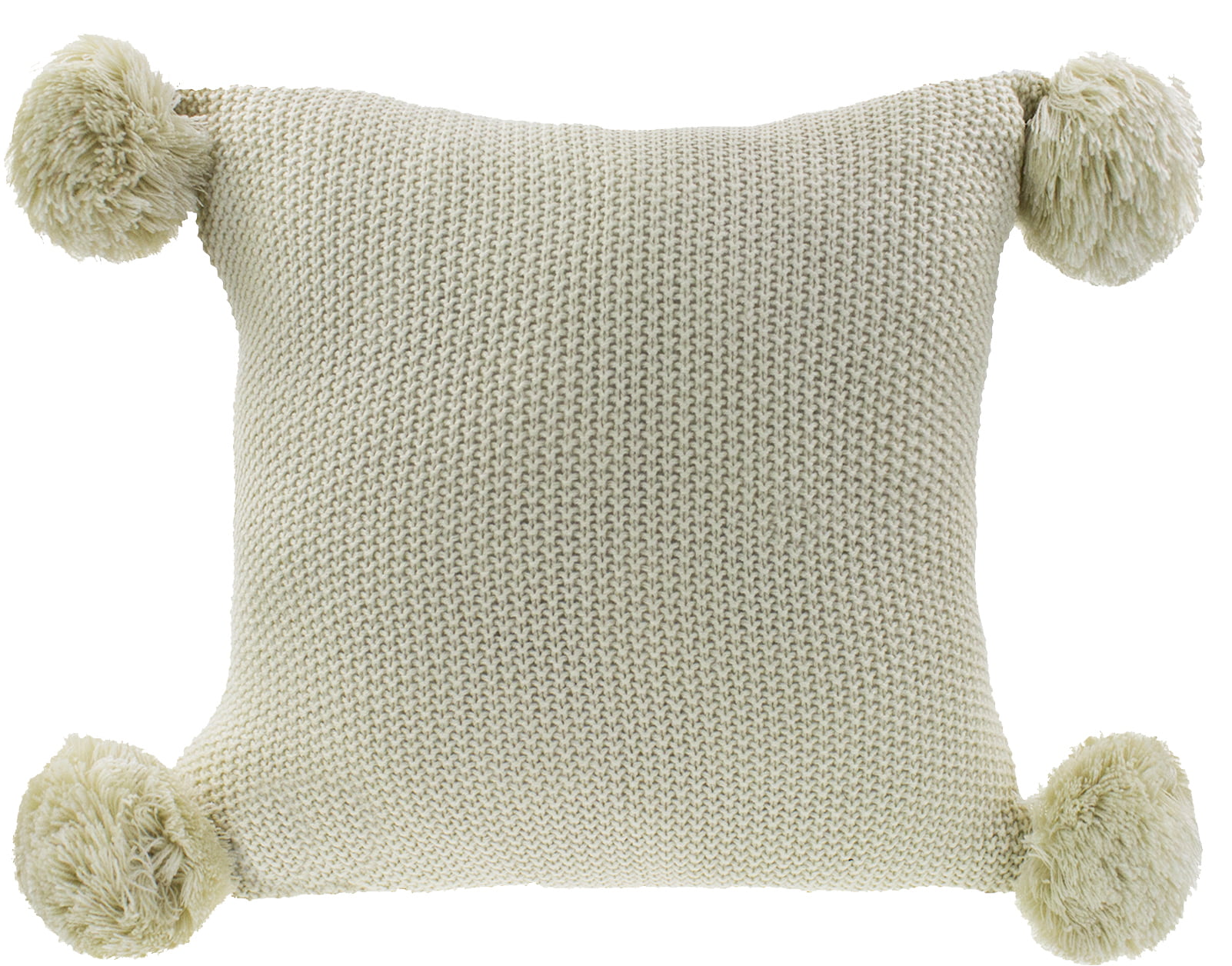 Chunky Pom Pom Design Solid Color Throw Pillow - 2 Colors ( Natural, 16"x16" Pillow Case) - Walmart.com