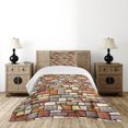 thumbnail image 4 of Ambesonne Grunge Quilted Bedspread Set 2 Pcs, Doodle Wall Pattern, Twin Size, Multicolor, 4 of 5